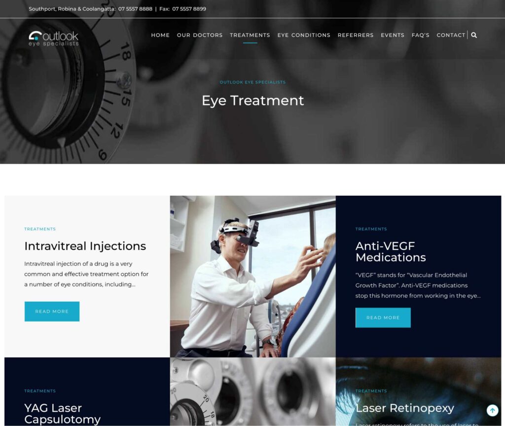 Case Study - Health - Outlook Eye Specialists - Treatments